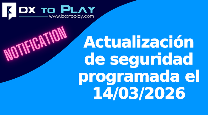 Actualización de seguridad programada el 14/03/2026