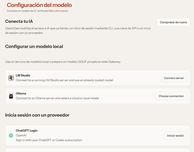 Selección y configuración de proveedores de modelos de IA en OpenClaw