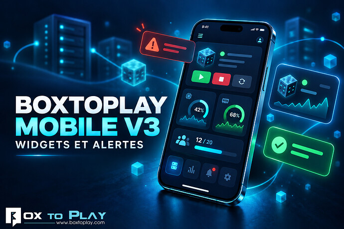 Application mobile BoxToPlay V3 : widgets et alertes