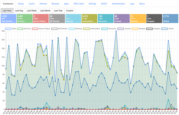 Technitium DNS Server dashboard