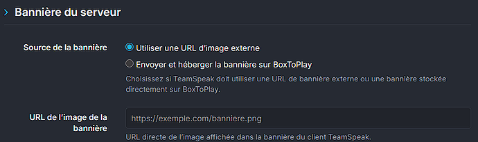 Utilisation d'une URL externe pour la bannière TeamSpeak