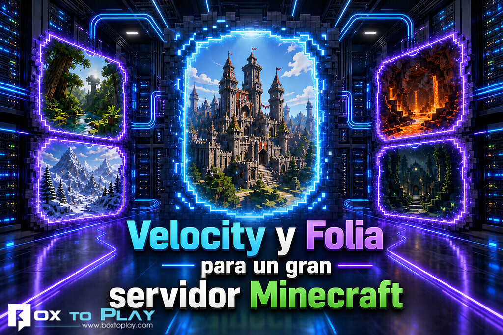 Velocity y Folia en BoxToPlay para optimizar tu servidor de Minecraft