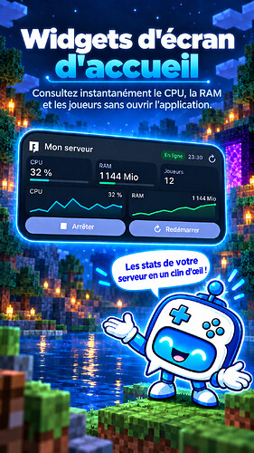 Widget compact BoxToPlay sur écran d'accueil