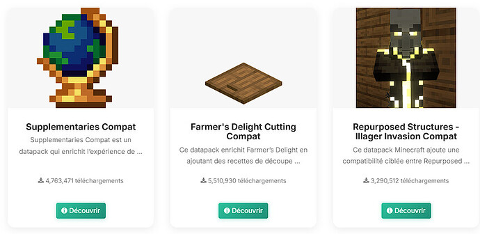 Catalogue de datapacks Minecraft avec installation automatique