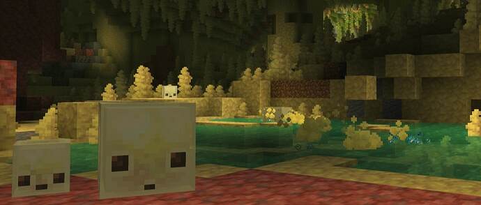 Cubo de azufre grande y pequeño en una cueva de azufre