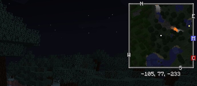 Xaero’s Minimap en exploration nocturne