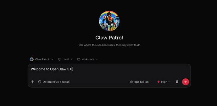OpenClaw 2.0 Control UI interface with chat drawer