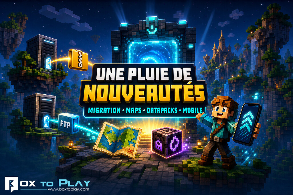 Serveurs Minecraft : une pluie de nouveautés chez BoxToPlay