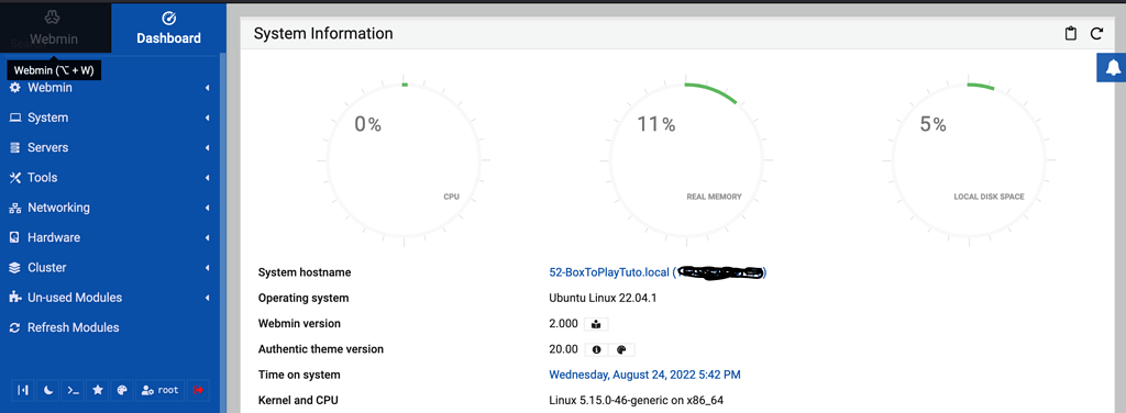 Tutoriel - Installation de webmin sous ubuntu 22.04