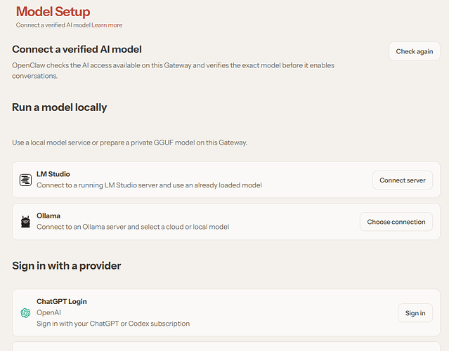 Selection and configuration of AI model providers in OpenClaw