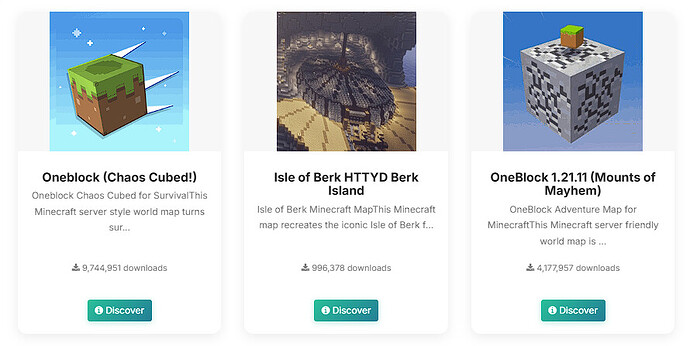 Popular Minecraft maps available for automatic installation