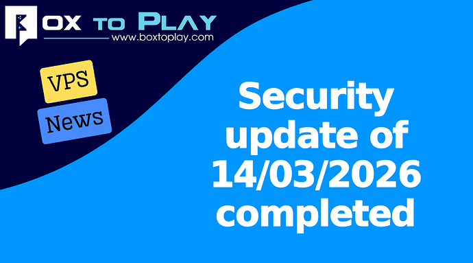 Security update of 14/03/2026 completed