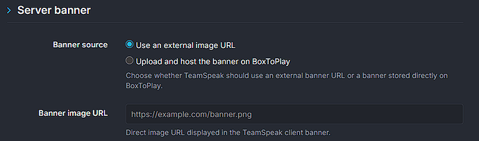 External URL used for the TeamSpeak banner