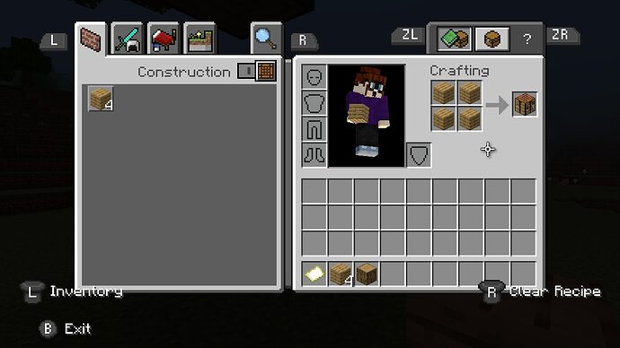 La recette de la table de craft montre comment placer les ingrédients dans la grille