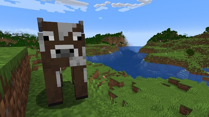 Une vache dans un biome de plaines Minecraft