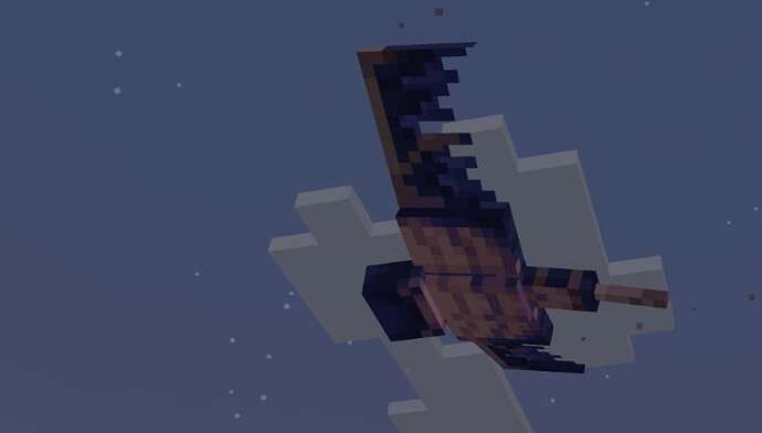 Un Phantom dans le ciel nocturne de Minecraft