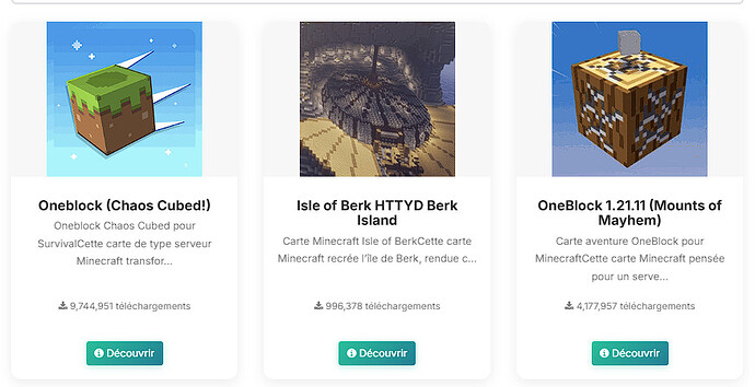 Maps Minecraft populaires disponibles en installation automatique