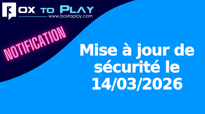 Mise à jour de sécurité le 14/03/2026