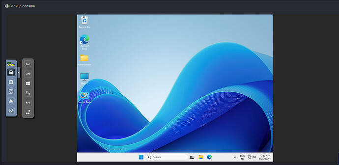 VPS emergency console