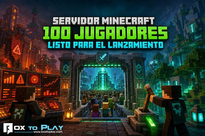 Servidor Minecraft para 100 jugadores: evita fallos al abrir