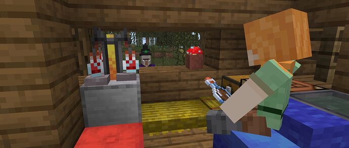 A player sitting on a cushion in Minecraft 26.3
