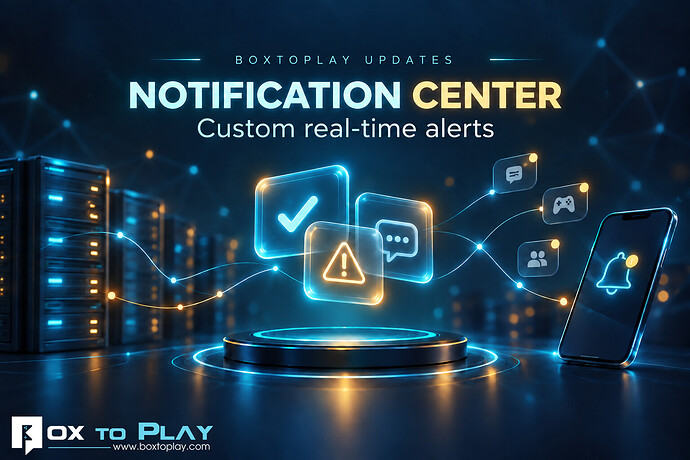 BoxToPlay Updates: Custom Notification Center and Real-Time Alerts
