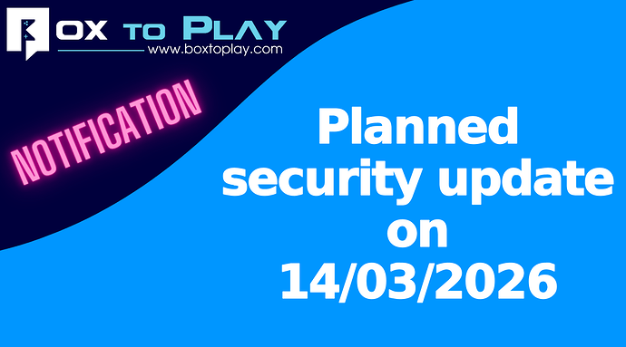 Planned security update on 14/03/2026