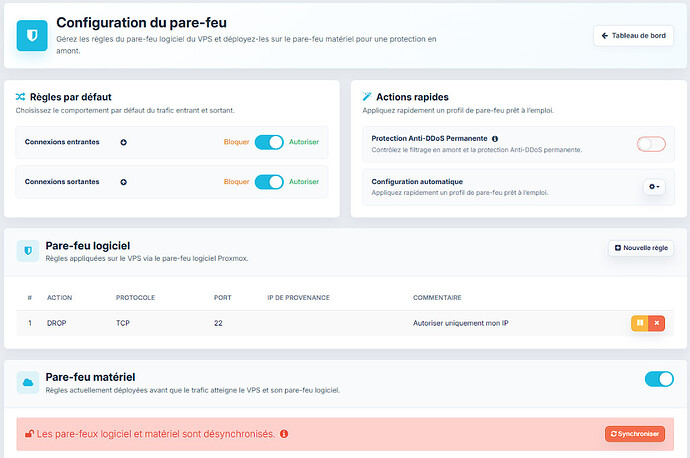Configuration du pare-feu VPS