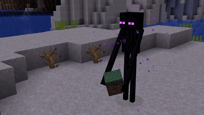 Un Enderman dans un paysage Minecraft