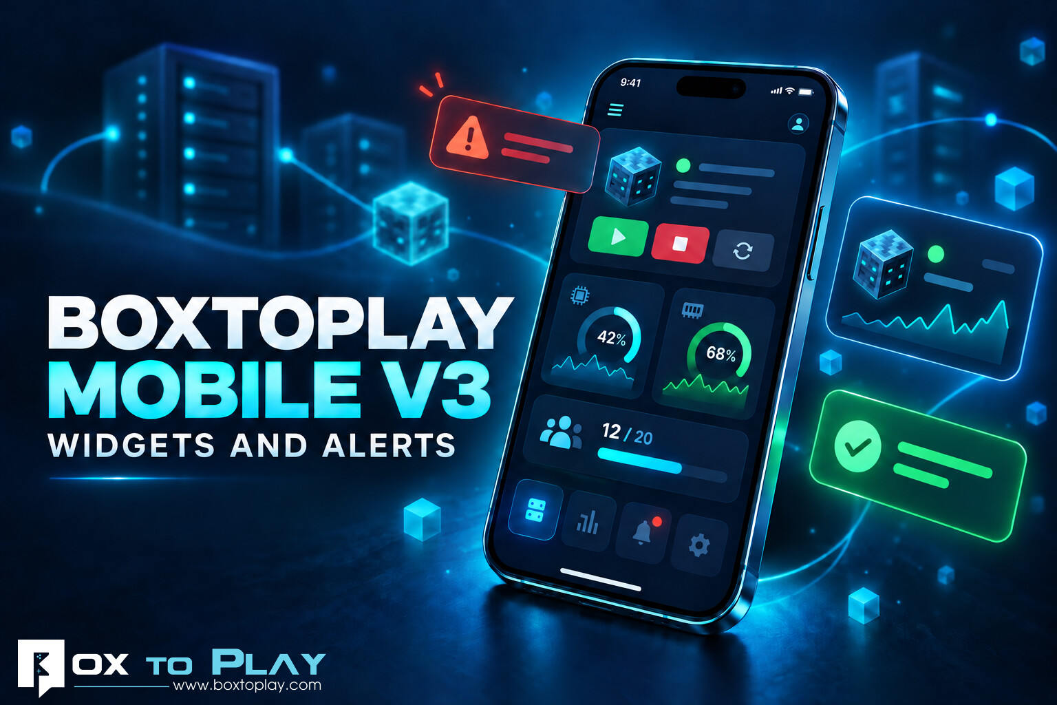 BoxToPlay Mobile V3: Widgets and Alerts for iOS and Android