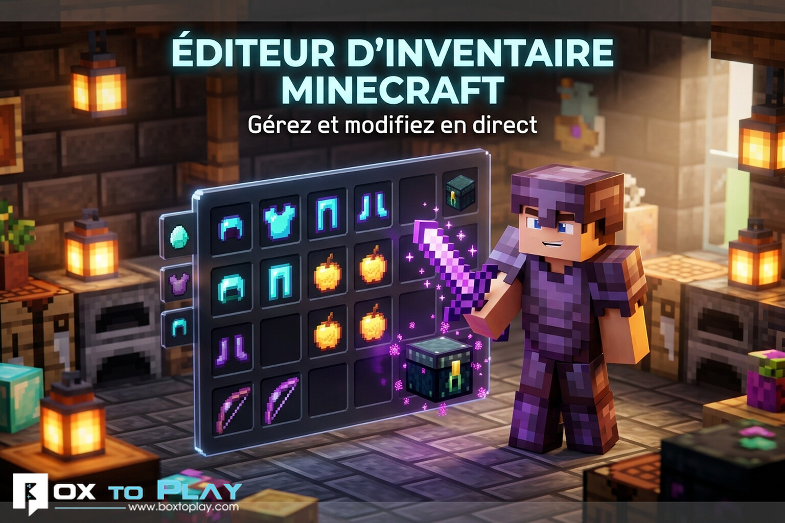 Éditeur d'inventaire Minecraft : gérez vos joueurs depuis le panel
